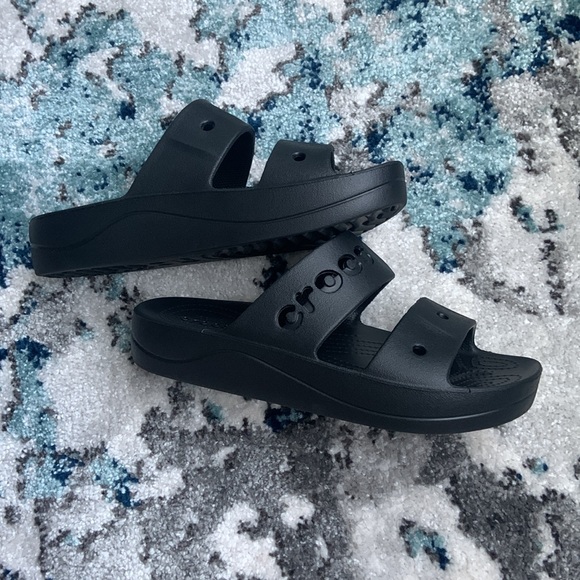 CROCS wedge chunky slide on sandals - Picture 4 of 7